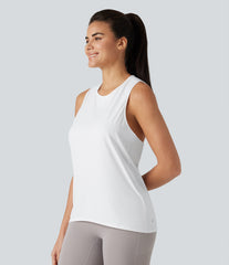 Crossover Racerback Sleeveless InstantCool Quick Dry Yoga Sports Top-UPF50+