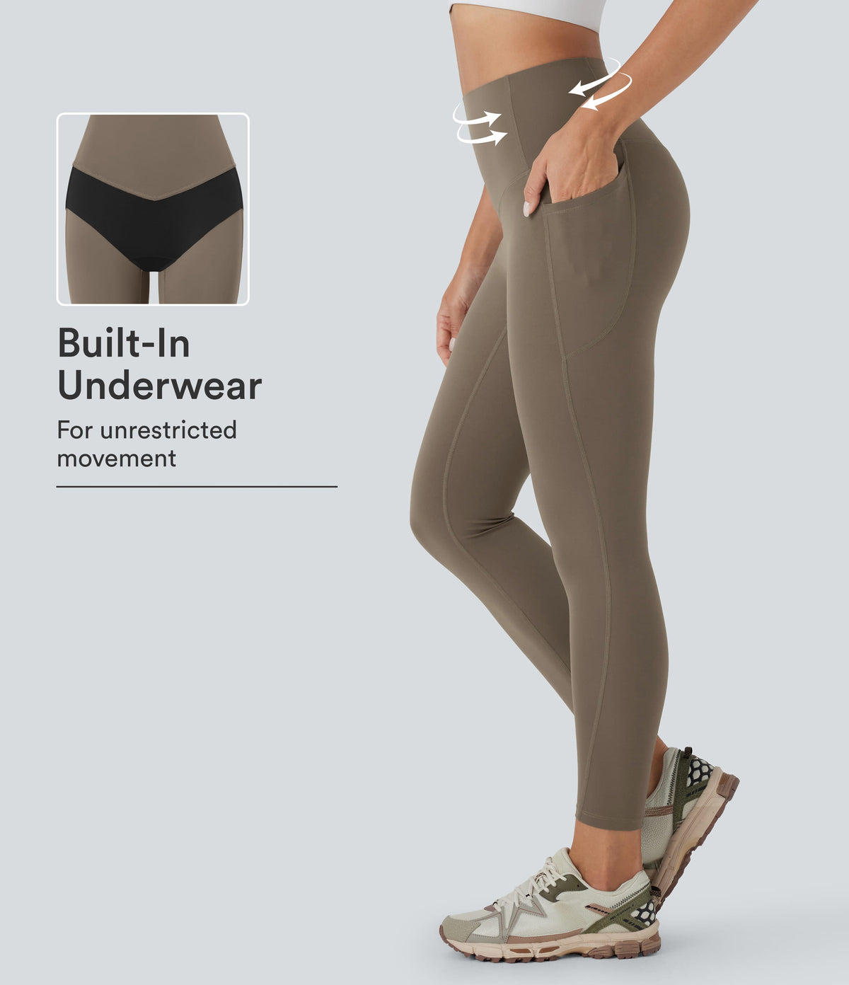 Halara UltraSculpt™ High Waisted Tummy Control Built-in Underwear Anti-Bacterial Shaping 7/8 Workout Leggings with Pockets