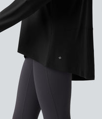 One-shoulder Long Sleeve Relaxed Yoga Sports Top