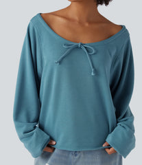 Off Shoulder Long Sleeve Casual Sweatshirt