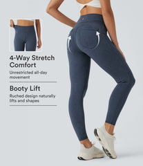 Halara UltraSculpt™ Denim Print High Waisted Tummy Control Butt Lifting Yoga Leggings with Pockets