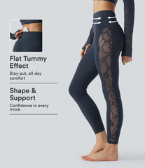 Halara UltraSculpt™ High Waisted Tummy Control Contrast Lace Yoga Leggings with Pocket