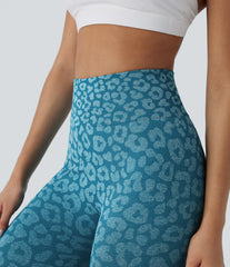 OneForm Seamless Flow High Waisted Leopard 7/8 Yoga Leggings