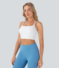 SoftlyZero™ Plush Low Support Double Straps Yoga Sports Bra A-D Cups