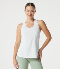 Racerback Breathable Mesh Curved Hem Quick Dry Yoga Tank Top