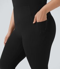 Plus Size Halara UltraSculpt™ High Waisted Scrunch Butt Lifting Tummy Control Capri Training Leggings with Pockets