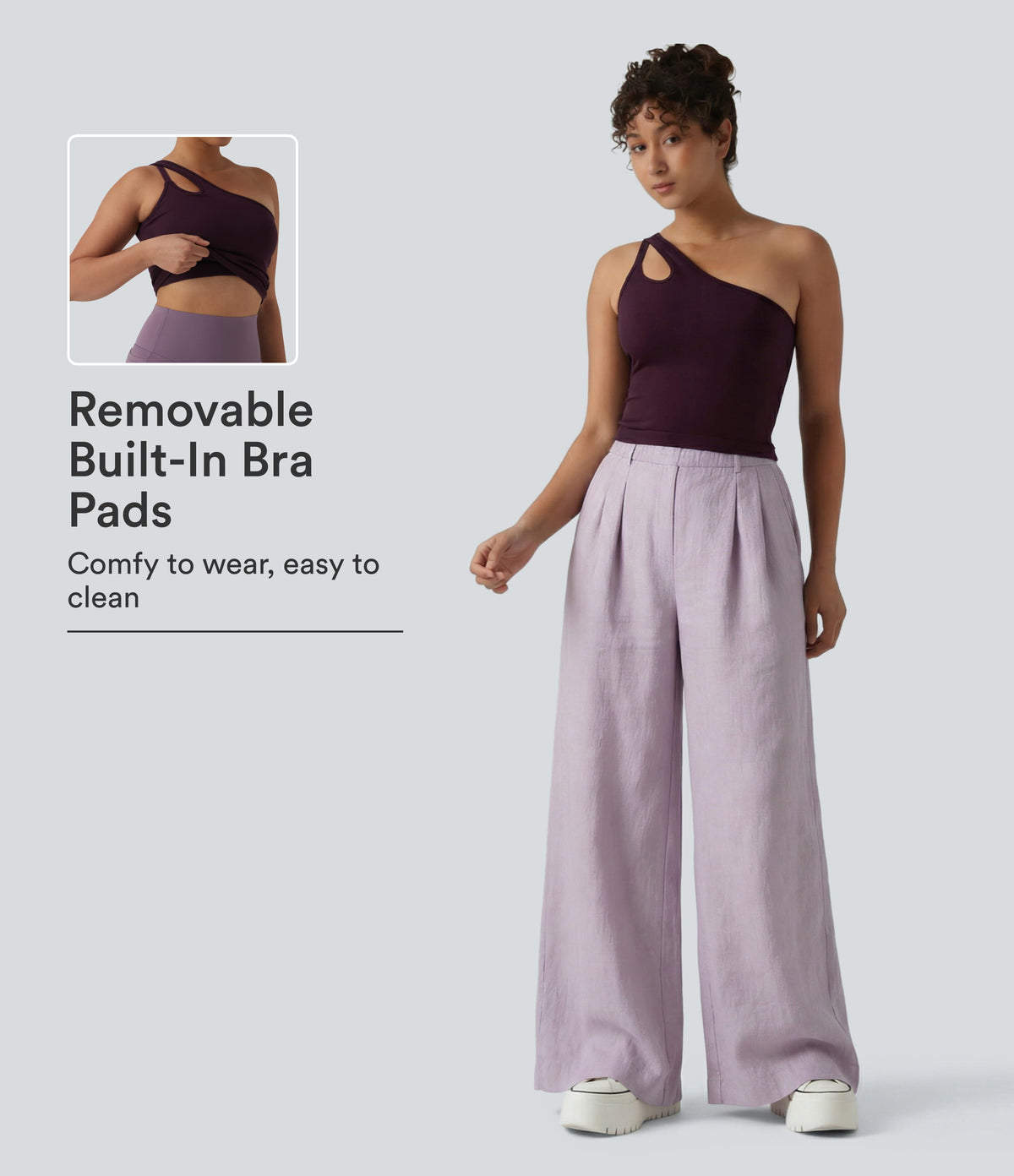 OneForm Seamless Flow One Shoulder Built-in Bra Yoga Tank Top