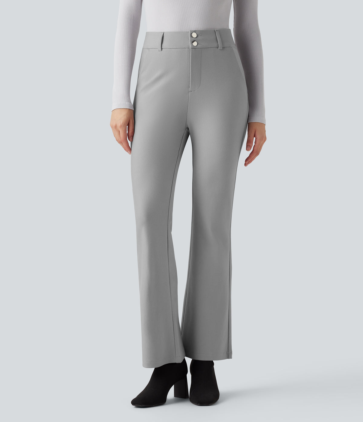High Waisted Work Bootcut Pants with Pockets