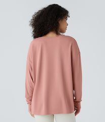 Front Thumb Hole Waffle Casual Sweatshirt