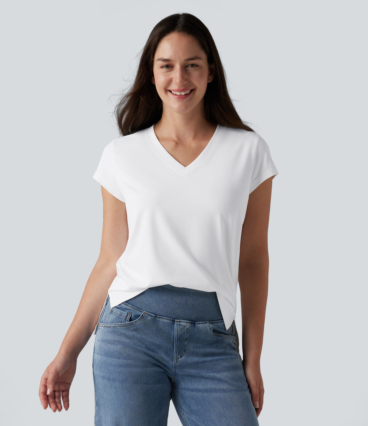 V Neck Short Sleeve Casual T-Shirt