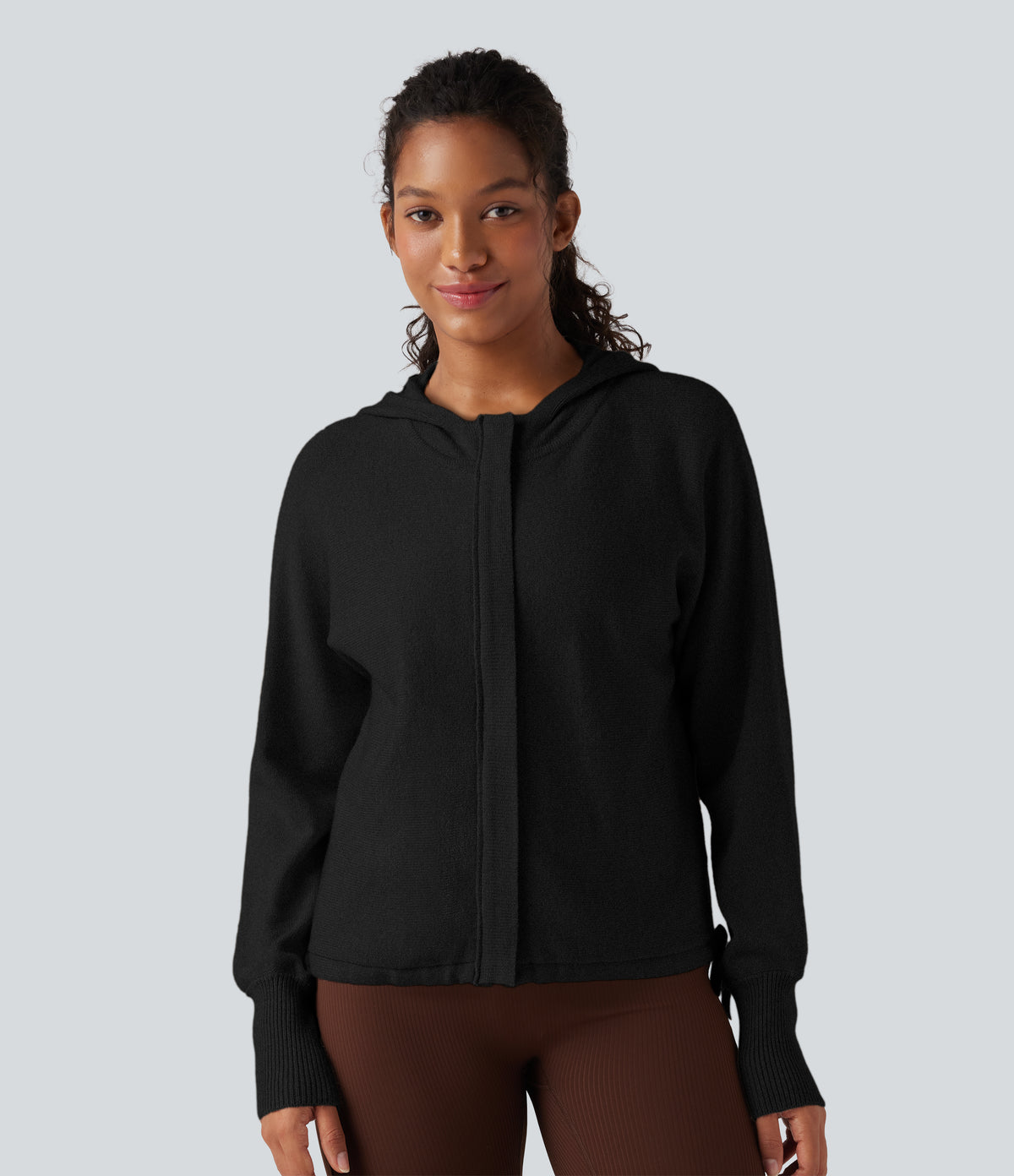 Hooded Long Sleeve Drawstring Casual Cardigan