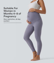 Halara UltraSculpt™ Ultra High-Waist Drawstring Plain 7/8 Yoga Maternity Leggings with Pockets