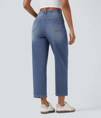 Halara Flex™ High Waisted V-Shaped Casual 7/8 Baggy Jeans with Pockets