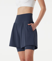 SoftlyZero™ Airy Super High Waisted 2-in-1 InstantCool Yoga Shorts 9'' with Pockets