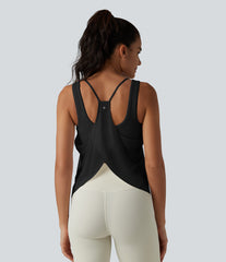 U Neck Racerback Curved Hem InstantCool Yoga Tank Top