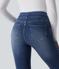Halara Flex™ Denim Heat High Waisted Pockets Washed Casual Bootcut Jeans