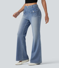 Halara Flex™ Mid Rise Casual Flare Jeans with Pockets