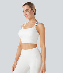 SoftlyZero™ Plush Low Support Double Straps Yoga Sports Bra DD-F Cups
