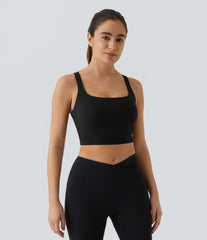 SoftlyZero™ Airy Square Neck Backless Crisscross Cropped InstantCool Yoga Tank Top-UPF50+