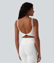 SoftlyZero™ U Neck Lace Cropped Yoga Tank Top