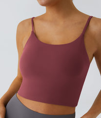 Basic Padded Workout Cropped Low Support Tank Top A-D Cups