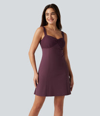 SoftlyZero™ Airy Contrast Lace Tie Back InstantCool Mini Casual Dress