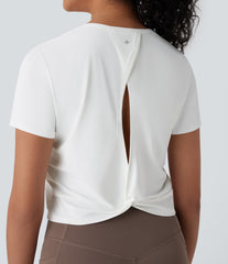Cut Out Cropped Hiking Sports Top-UPF40+