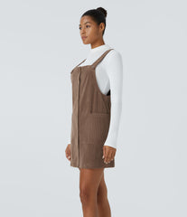 Pocket Corduroy Mini Casual Jumper Dress