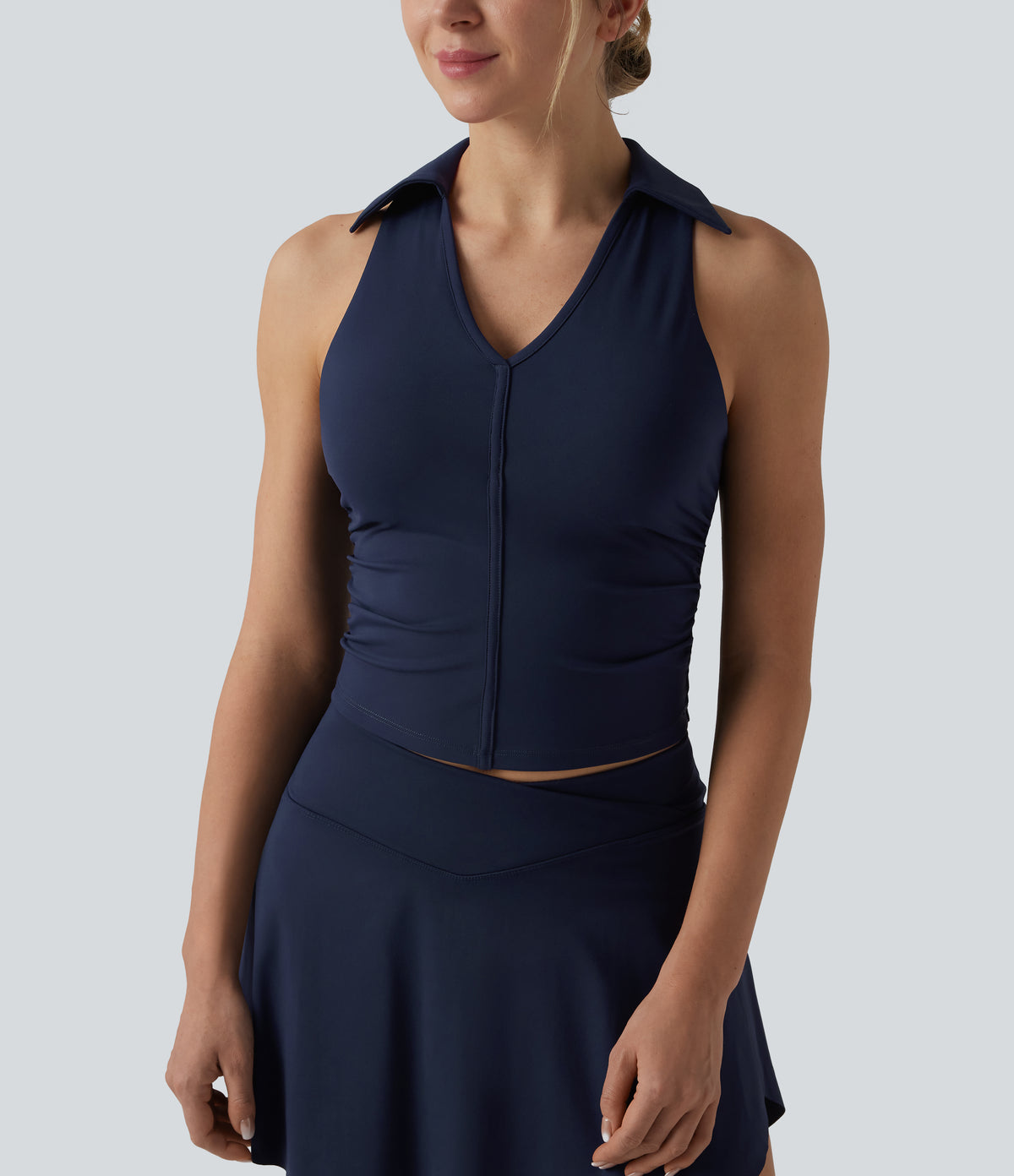 Softlyzero™ Airy Racerback Ruched InstantCool Tennis Sports Top-UPF50+