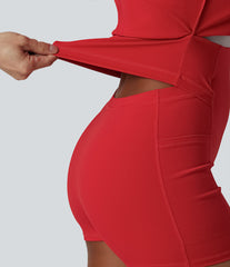 SoftlyZero™ Plush Push-Up Twisted Adjustable Straps Non-Removable Pad Dance Active Dress DD-F Cups with Pockets-Easy Peezy