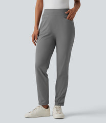 High Waisted Tapered Golf Pants with Pockets