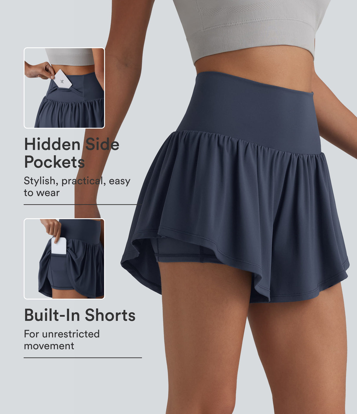 SoftlyZero™ Airy High Waisted 2-in-1 InstantCool Yoga Shorts 3'' with Pockets