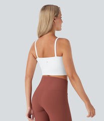 SoftlyZero™ Plush Basic Padded Cropped Low Support Running Cami Top DD-F Cups
