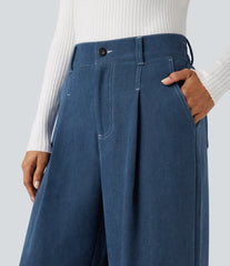 High Waisted Casual Baggy Pants with Pockets