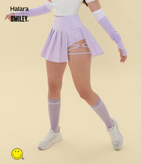 Halara X Smiley® Breezeful™ High Waisted Pleated 2-in-1 Asymmetric Hem Quick Dry Mini Dance Skirt with Pockets