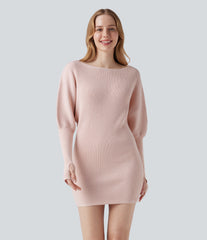 One Shoulder Long Sleeve Thumb Hole Casual Sweater