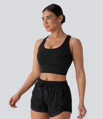 Medium Support U Neck Adjustable Hook Running Sports Bra DD-F Cups
