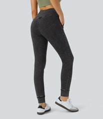 Halara Flex™ High Waisted Drawstring Pocket Washed Casual Jeans