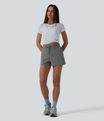 High Waisted Drawstring Quick Dry InstantCool Running Shorts 2.5'' with Pockets-UPF40+