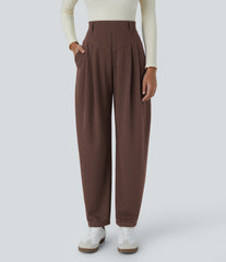 Halara Flex™ Ribbed High Waisted Pocket  Barrel Leg Work Pants