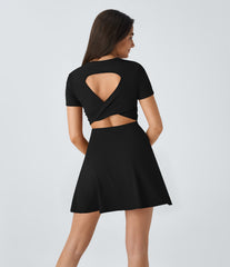 Cut Out Flare Mini Dance Active Dress A-D Cups