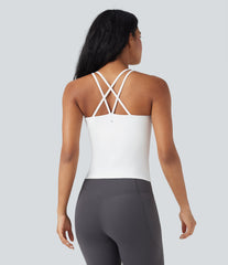 SoftlyZero™ Plush Double Straps Crisscross Back Yoga Tank Top-Longer Length