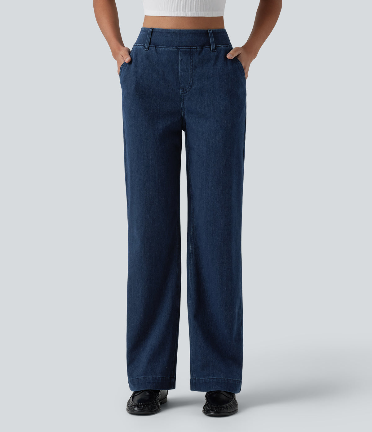 Halara Flex™ High Waisted Straight Leg Casual Jeans with Pockets