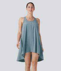 Breezeful™ RacerPocket High Low Flowy Mini Quick Dry Casual Dress DD-F Cups