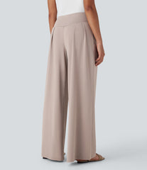 High Waisted Wide Leg Baggy Casual Pants with Pockets