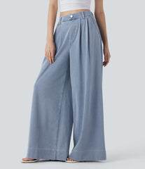 Halara Flex™ High Waisted Wide leg InstantCool Quick Dry Denim Casual Jeans with Pockets