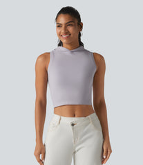 OneForm Seamless Flow Hooded Cropped Casual Tank Top