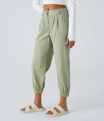 Mid Rise Casual Joggers with Pockets