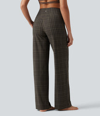 Halara UltraSculpt™ Plaid Print High Waisted Tummy Control Straight Leg Yoga Pants with Pockets
