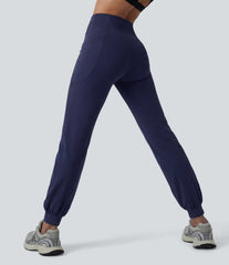 SoftlyZero™ High Waisted Crossover Dance Joggers with Pockets-UPF50+
